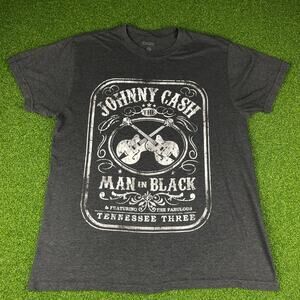 Johnny Cash Man in Black The Fabulous Tennessee Three Band Tour T-Shirt Sz L